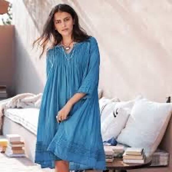 Sundance JP and Mattie Womens Dress Seafoam Size S Crinkle Cotton Cottagecore - Picture 13 of 15